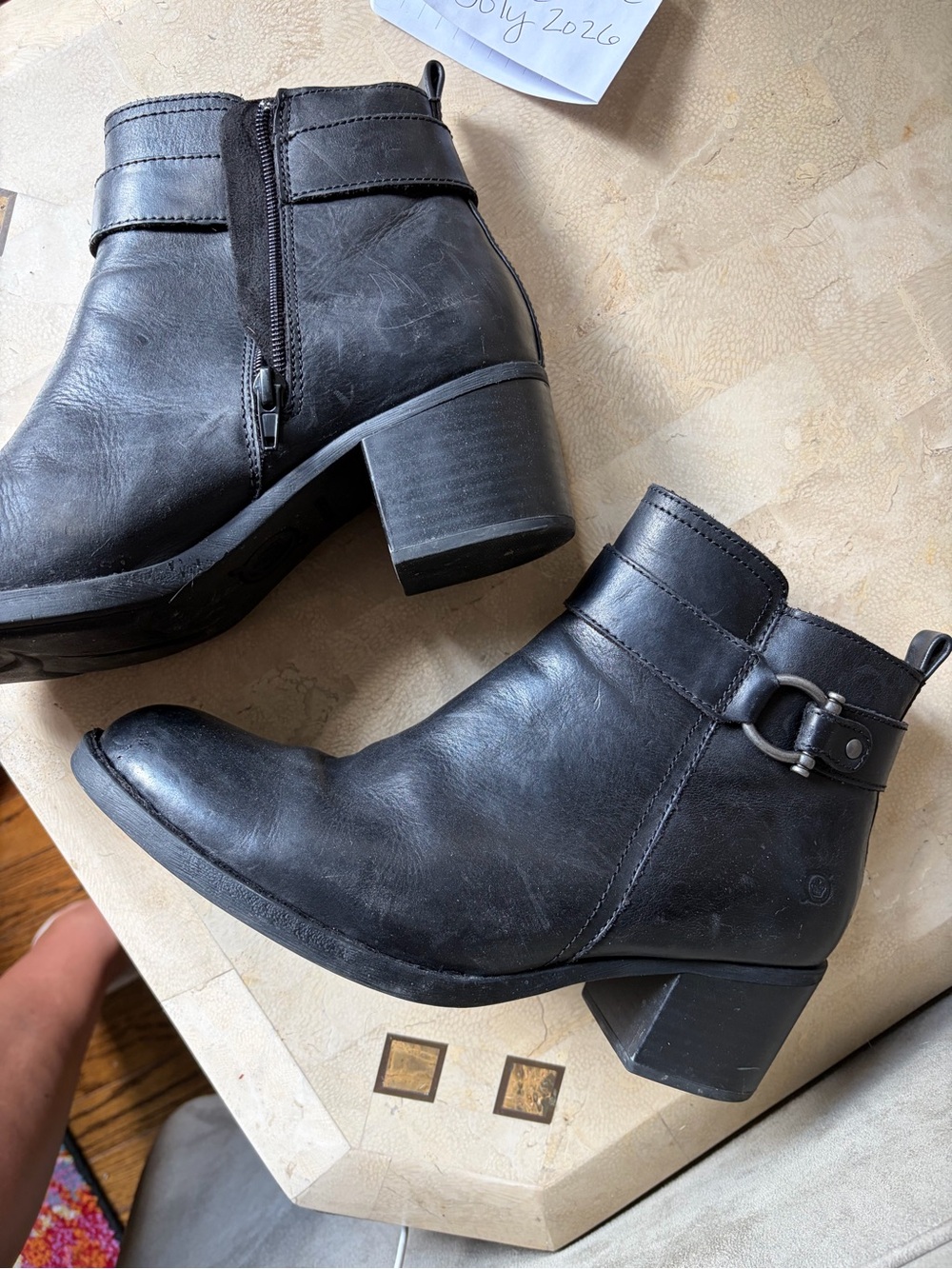 Black Women's Ankle Boots - Classic Leather Zip Bootie